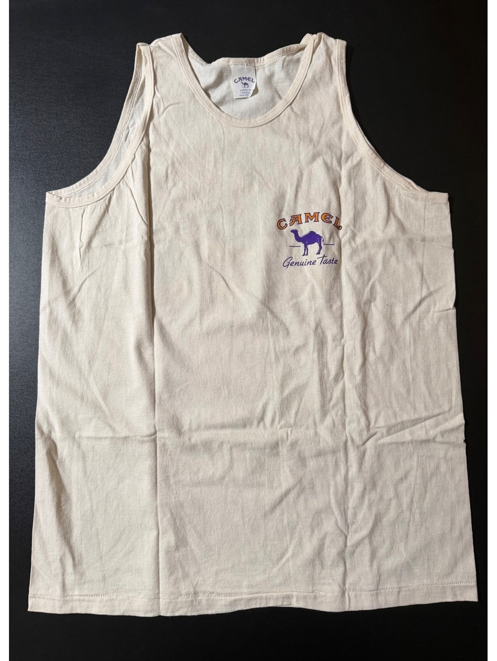 Vintage 1995‎ Camel Genuine Taste Tank Top Adult XL 100% Cotton Made in USA